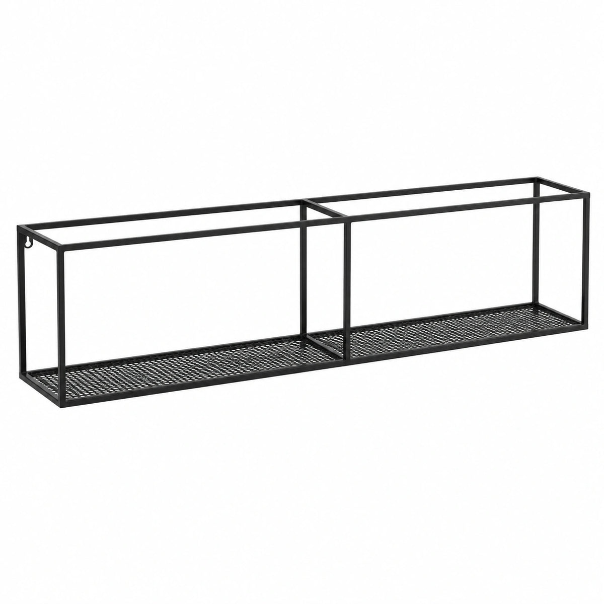 Scaffale da Parete in Metallo Nero, 30x120x20 cm, Libreria per Soggiorno, Cucina, Camera da Letto o Caffetteria