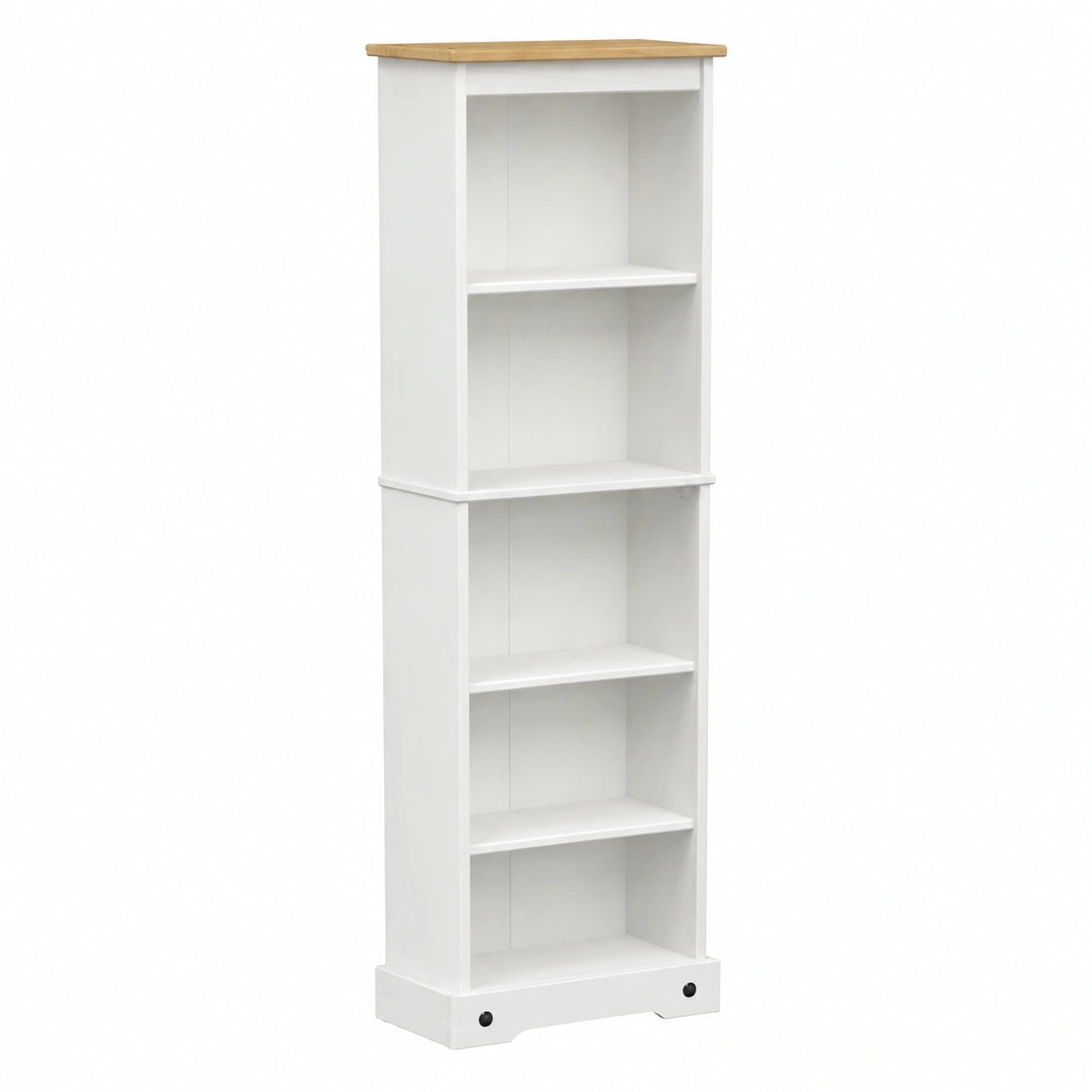 Scaffale in Pino Bianco 46x20x170 cm, Libreria Alta Autonoma, Design Rustico per Soggiorno e Studio