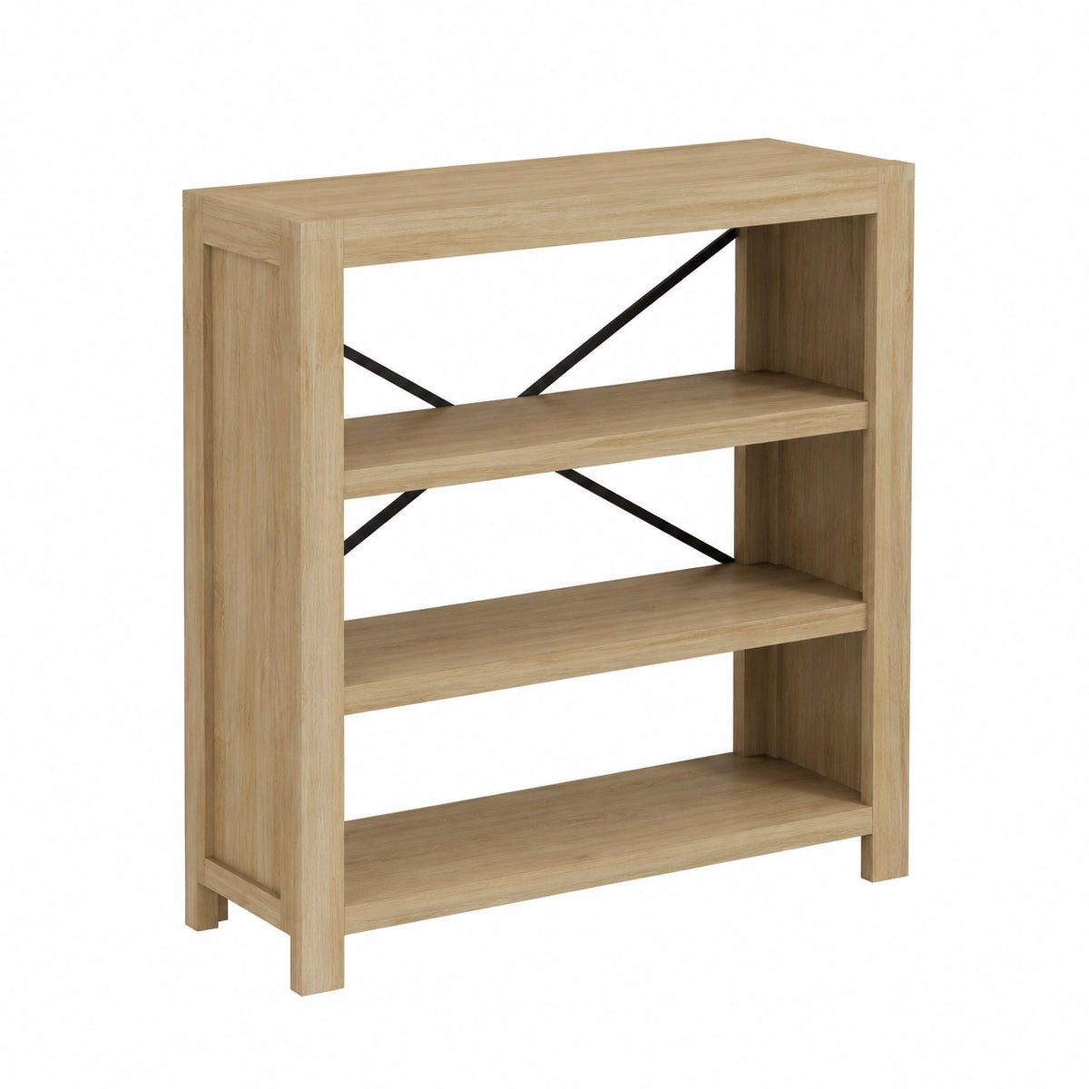 Scaffale in Legno di Acacia 80x30x80 cm, 3 Ripiani, Versatile per Casa e Ufficio