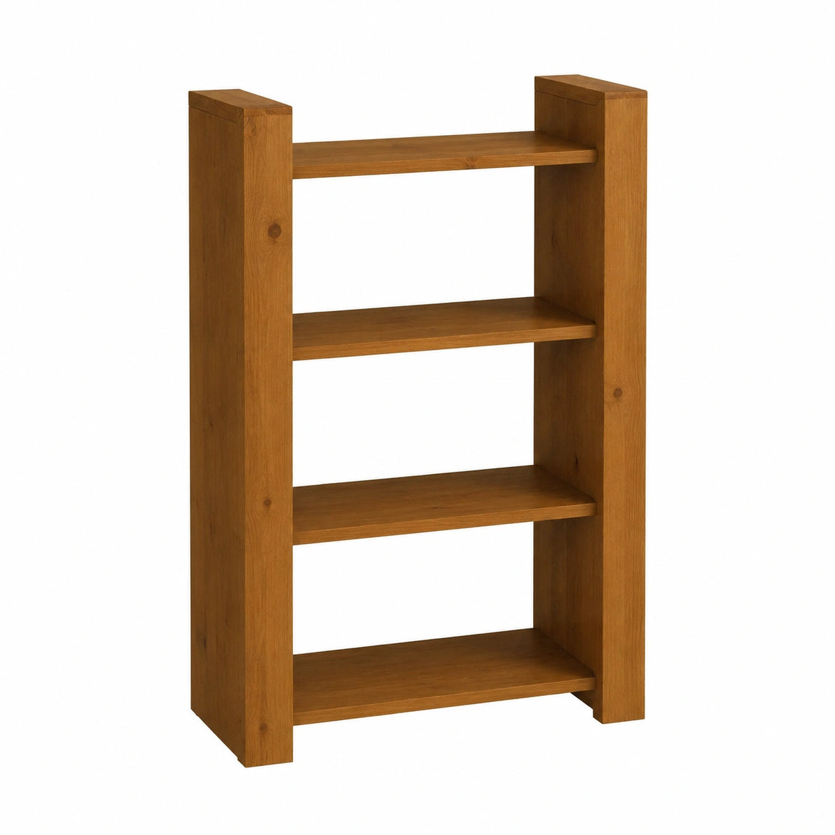 Libreria Fengshui in Pino Massiccio, 80x35x125 cm, Divisorio Marrone Miele