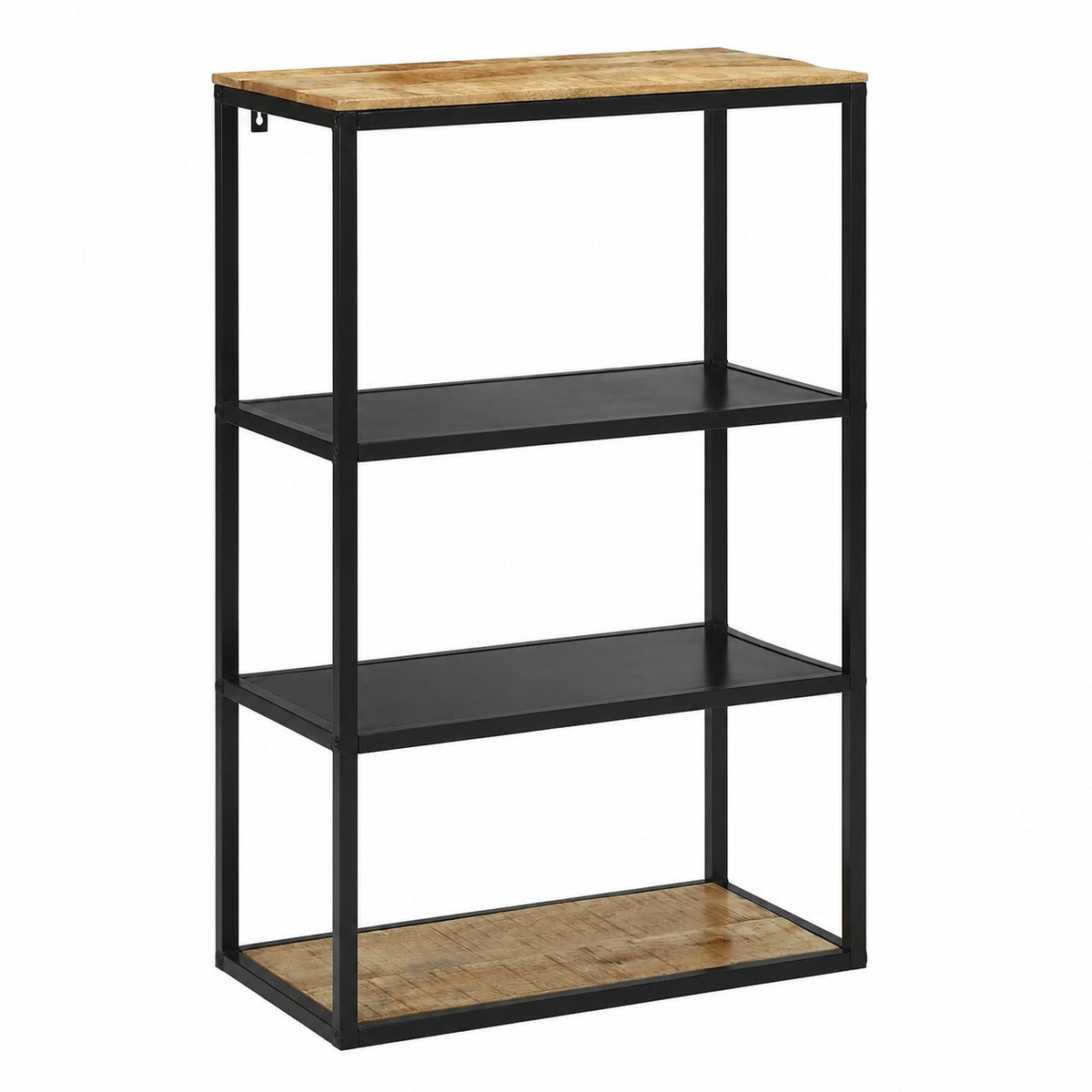 Libreria Moderna Metallo e Legno 70x35x110 cm con 4 Ripiani, Scaffale Salvaspazio per Casa e Ufficio