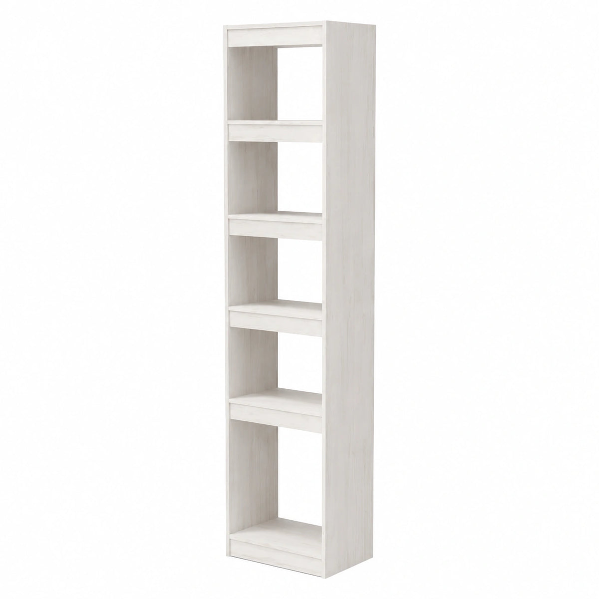 Scaffale Alto Salvaspazio in Legno di Pino, Design Classico, Bianco, 40x30x199cm, per Soggiorno e Ufficio