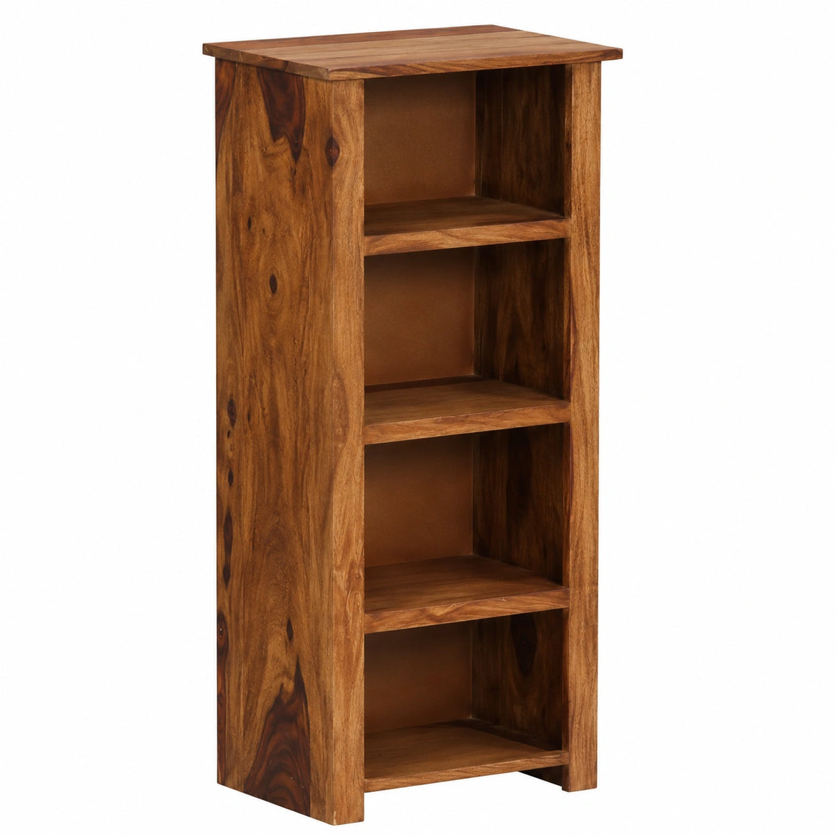 Libreria Moderna in Legno di Sheesham per Soggiorno e Ufficio, 50x30x100 cm