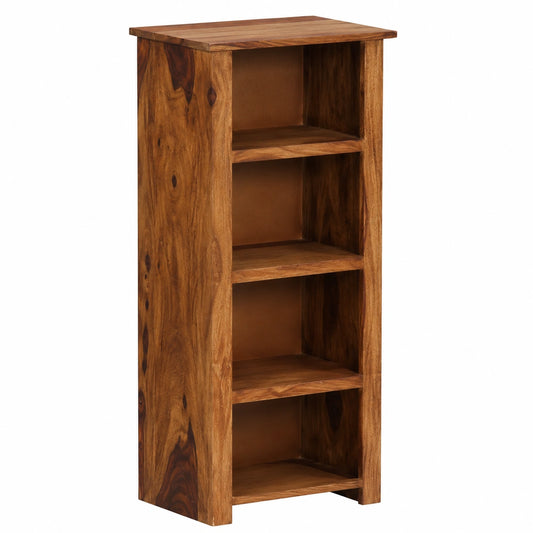 Libreria Moderna in Legno di Sheesham per Soggiorno e Ufficio, 50x30x100 cm