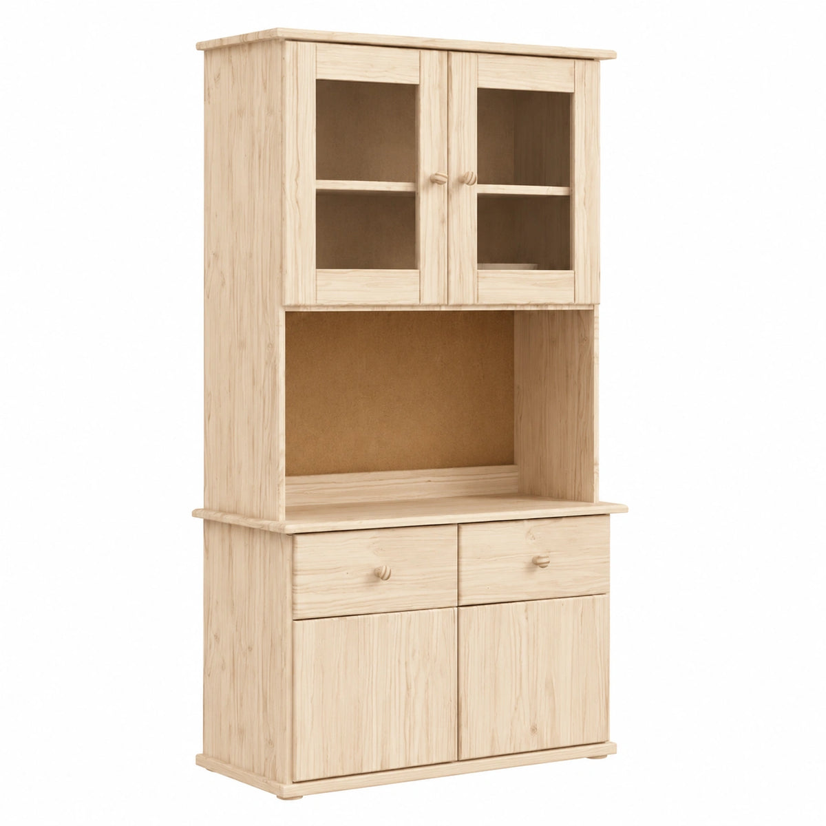 Credenza Alta in Legno di Pino 77x30x92 cm per Soggiorno e Cucina