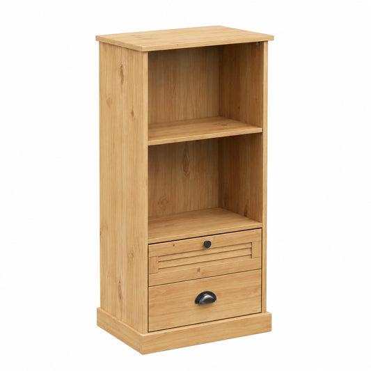 Scaffale Vigo in Pino Massello 60x35x114,5 cm, Libreria Moderna, Mobile Contenitore