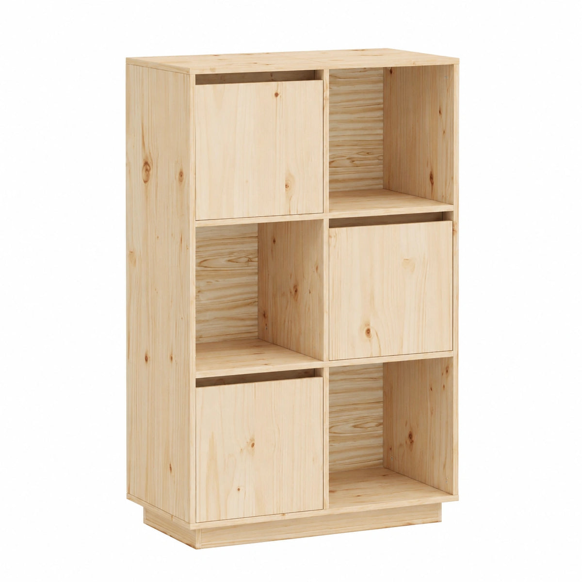 Tavolo alto in pino massiccio 74x35x117 cm con ripiani e design rustico, montaggio porte flessibile, supporto a parete incluso