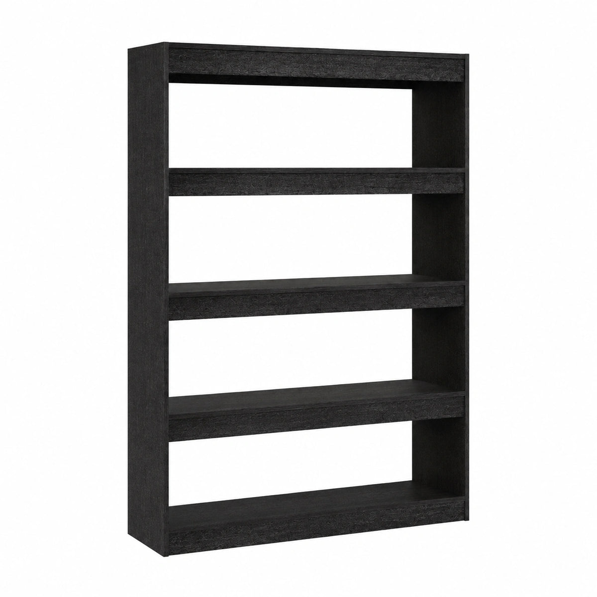 Libreria moderna in legno massello nera, 100x30x135,5 cm, ideale per ufficio e camera da letto