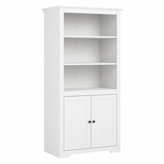 Libreria BODO in Legno di Pino, Stile Francese, 82x40x173 cm, con 3 Scomparti e 2 Ante
