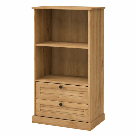 Libreria in Pino Massello 60x35x114,5 cm per Soggiorno