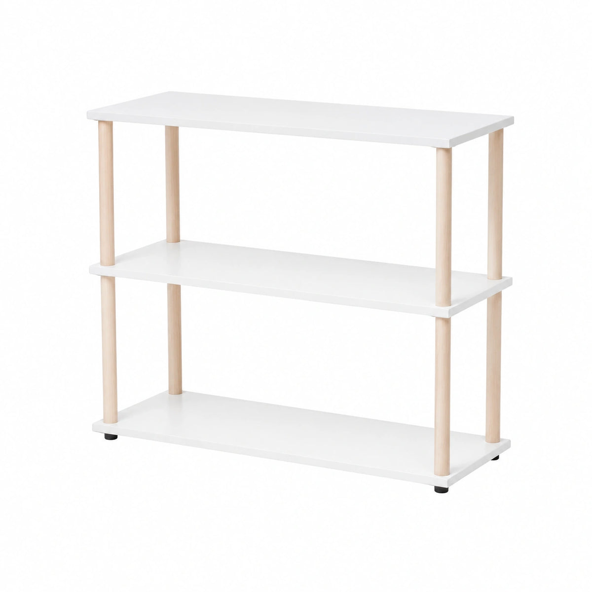 Libreria in legno massello con ripiani aperti per ufficio e casa, 200,7x50,8x162,6 cm
