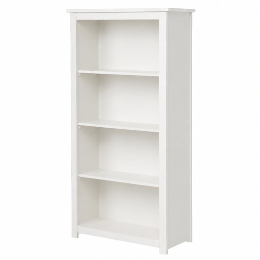 Libreria in Legno Massello Bianco 130x25x68 cm - Made in Italy