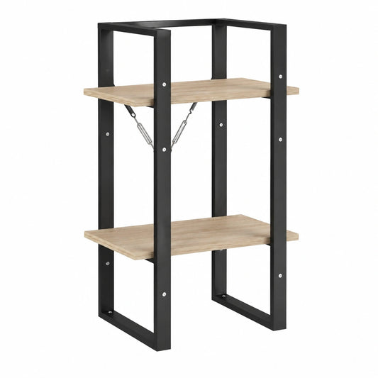Libreria in legno di pino massello con 2 ripiani, stile industriale, 40x30x70 cm