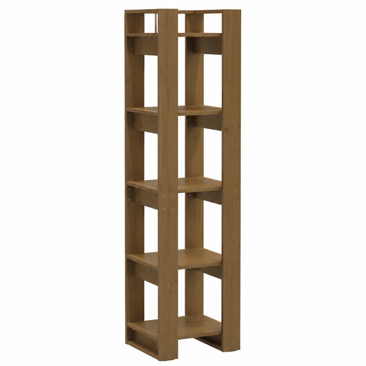 Scaffale in Legno di Pino Massello, 160x41x35cm, Libreria Moderna per Soggiorno