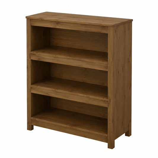 Libreria Alta e Stretta in Legno di Pino per Soggiorno e Ufficio, Bianco e Marrone, 80x35x97 cm
