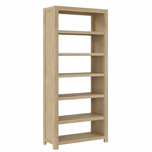 Scaffale alto in legno di acacia con 6 vani, design rustico, perfetto per salotto, ufficio o balcone