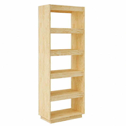 Libreria Homgoday in Legno Massello di Pino 60x35x167 cm, Armadietto Vetrina Salvaspazio per Soggiorno
